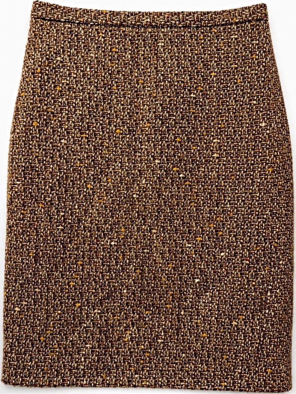 LOFT Brown Tweed Midi Pencil Skirt